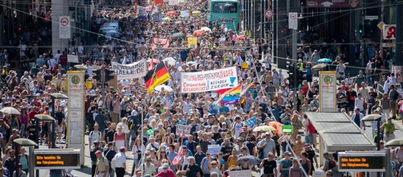 Γερμανία: Δημοσιοποιούνται έρευνες για το πως επηρεάζουν οι διαδηλώσεις κατά των lockdown τα κρούσματα